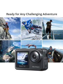 AKASO Brave 7 LE 4K30FPS 20MP WiFi Action Camera With Touch Screen Vlog Camera EIS 2.0 Remote Control 131 Feet Underwater Camera With 2X 1350mAh Batteries