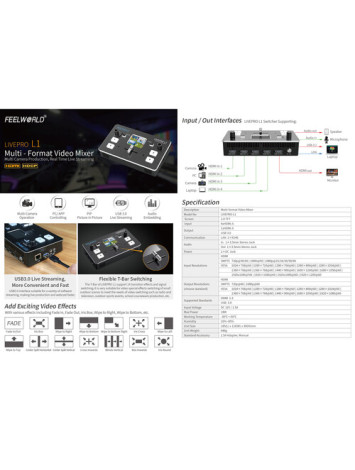 FeelWorld LIVEPRO L1 Multicamera Video Switcher