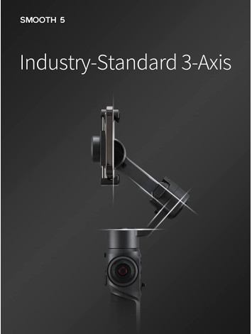 Zhiyun Smooth 5 Combo Gimbal Stabilizer, 3-Axis Handheld Smartphone Gimbal with Grip Tripod Vlog LED Fill Light for iPhone Android