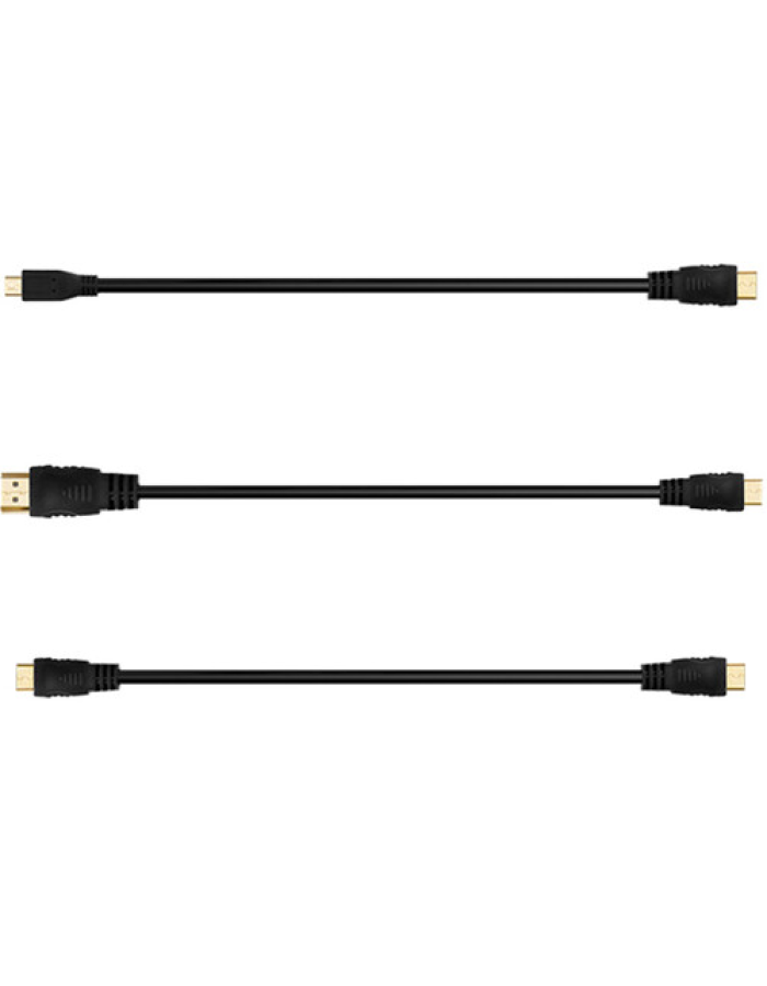 Zhiyun Mini-HDMI To HDMI Type-A, Mini-HDMI To Mini-HDMI And Mini-HDMI To Micro-HDMI Image Transmission Cable Pack Of 3 For Weebill Lab, Crane 3 Lab.